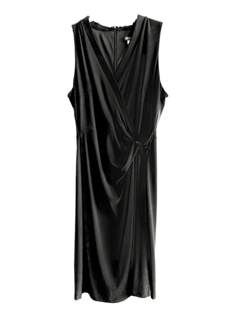 Tommy Hilfiger Sleeveless Dress  Side Twist Jersey Sheath Black Size 8